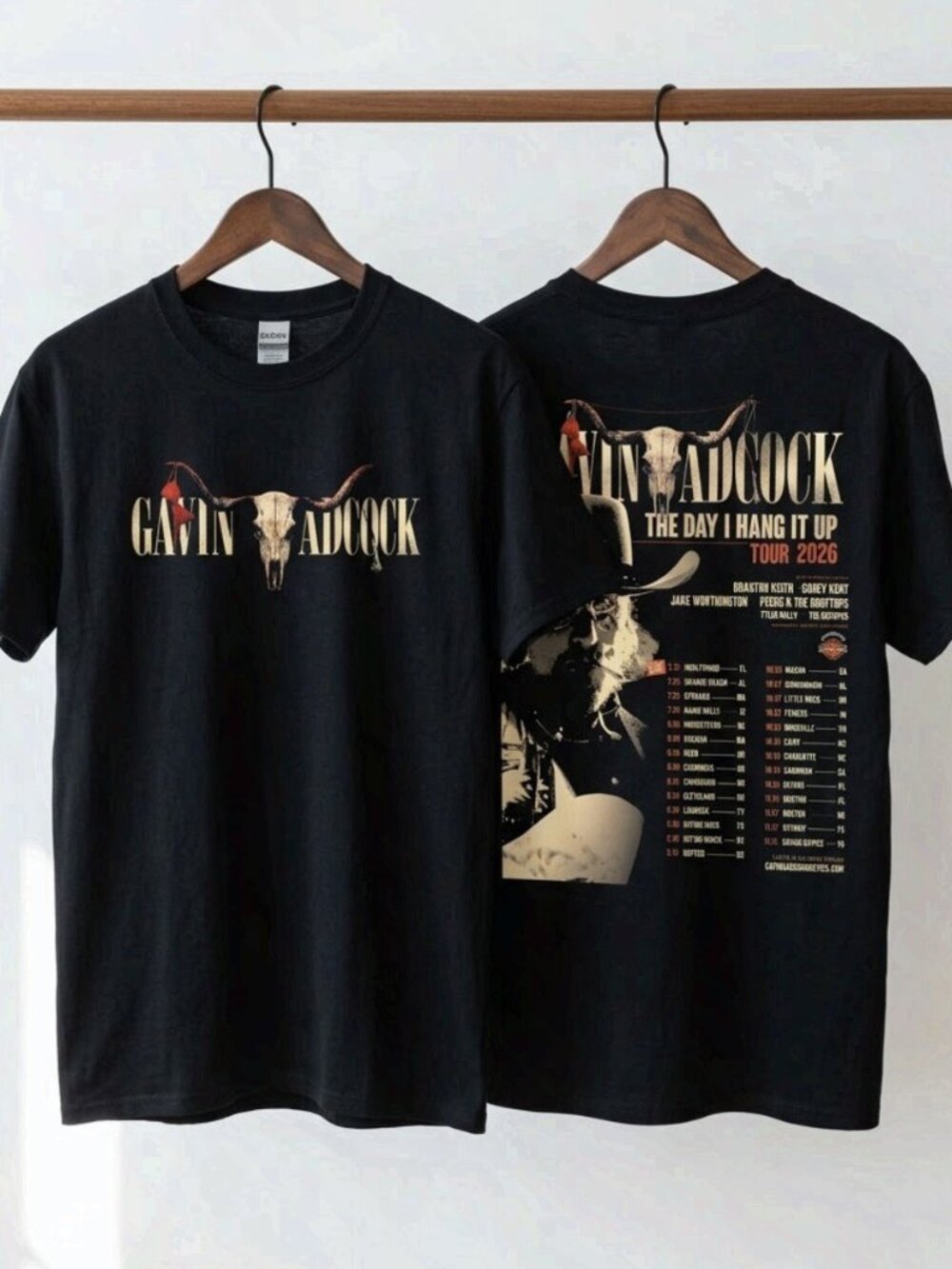 Gavin Adcock The Day I Hang It Up Tour 2026 Black T-Shirt Reprint